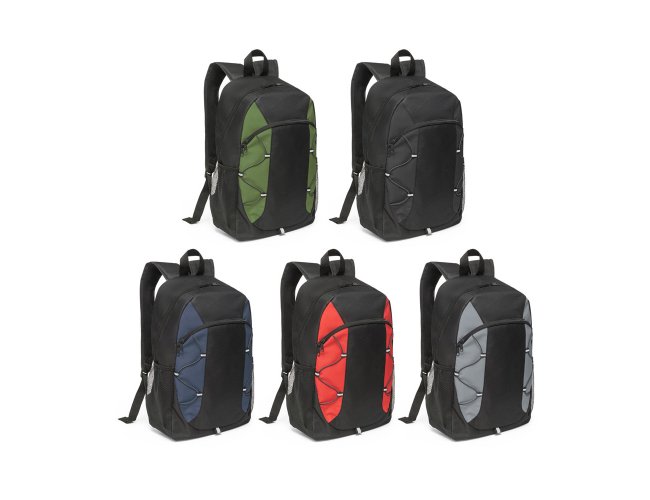 LIMA. Mochila em 600D com detalhes em ripstop colorido com diversos elementos refletores