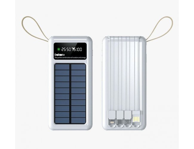 Power Bank - 5 em 1 com Armazenamento de Energia solar 10.000 mah - Personalizado com seu logo